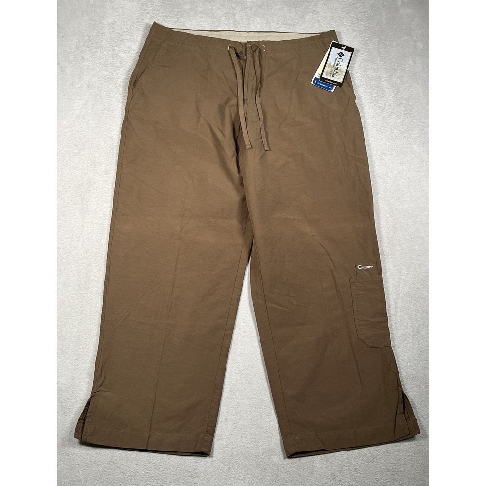 Columbia Arch Cape Pant Womens Medium Capri Cropped Brown Saddle AL8260-269 NWT